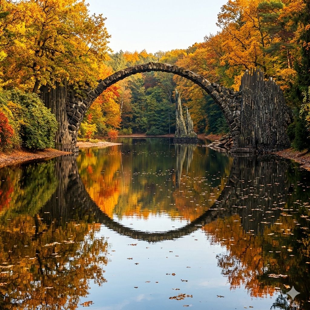 Rakotzbrücke im Herbst